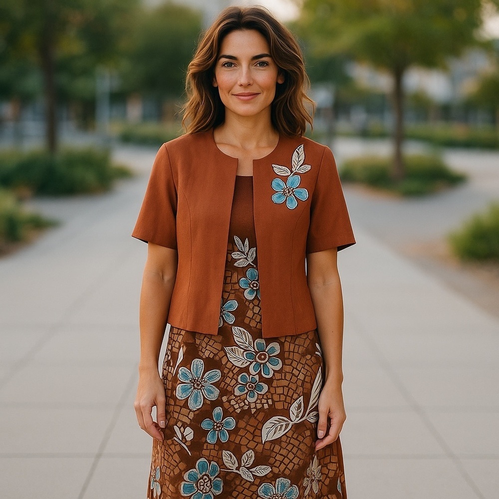 Vintage R&K Originals Brown Dress with Jacket